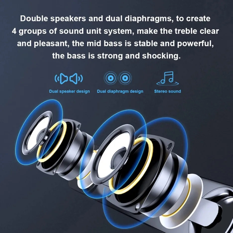 Computer Speaker USB Wired Powerful  Bar Stereo Subwoofer Bass Speaker