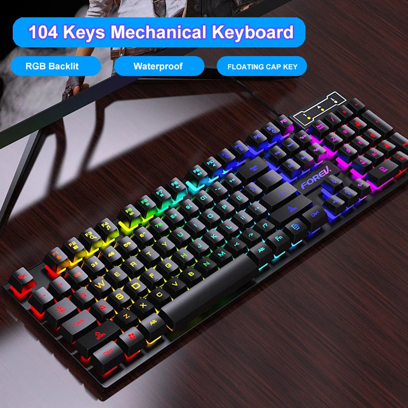 Mechanical feel Keyboard Wired Gaming Keyboard for Laptop Desktop