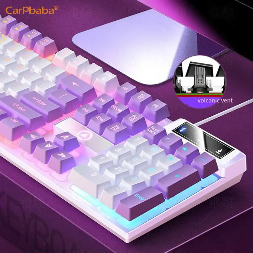 USB Wired Gaming Keyboard Color Backlit Mechanical Hand Feel Keyboard