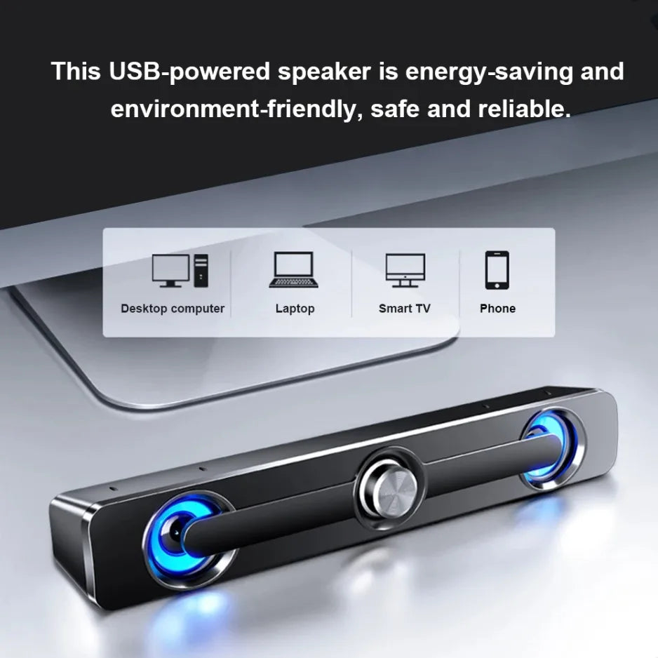 Computer Speaker USB Wired Powerful  Bar Stereo Subwoofer Bass Speaker