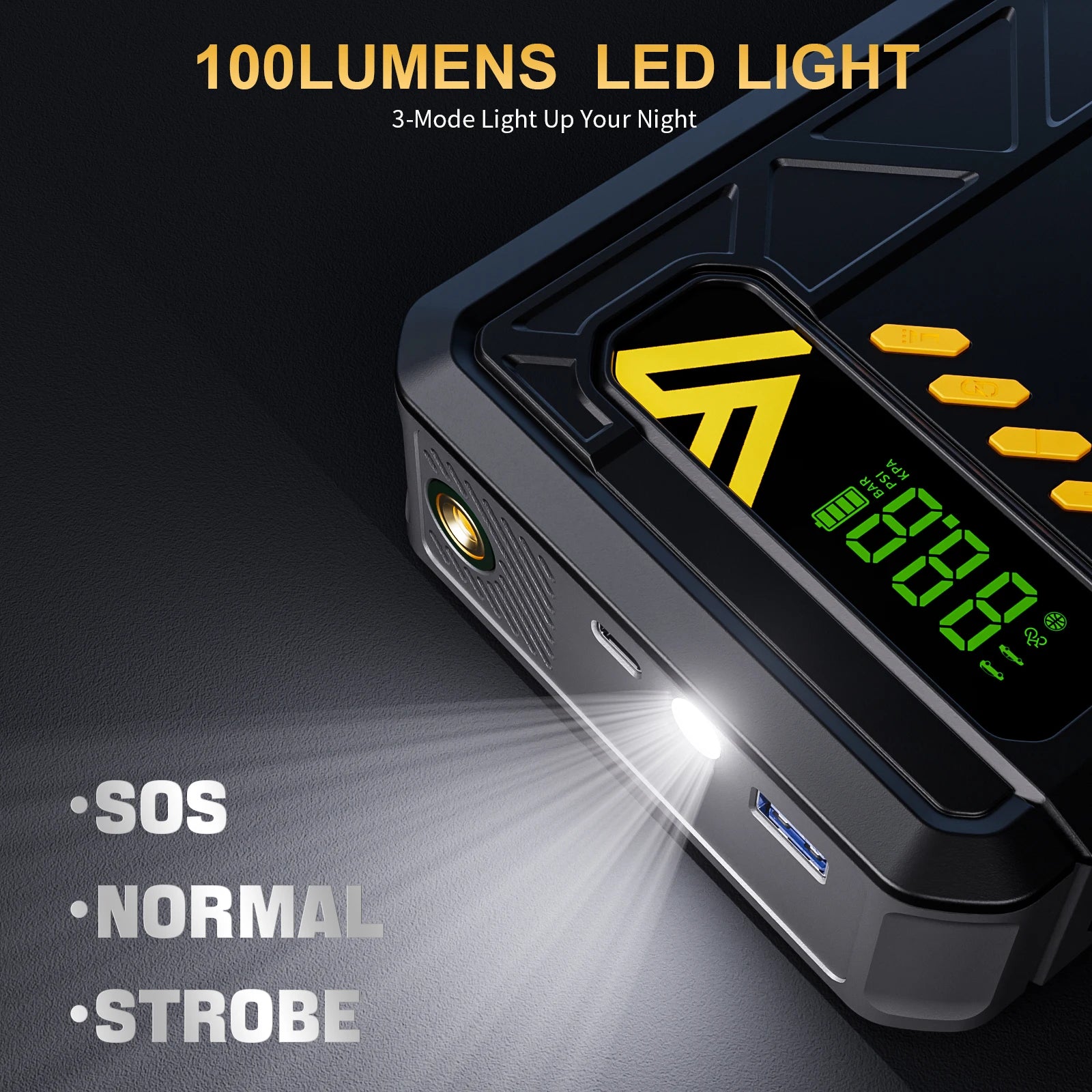 Car Jump Starter 2500A Car Power Bank Portable Air Compressor Car