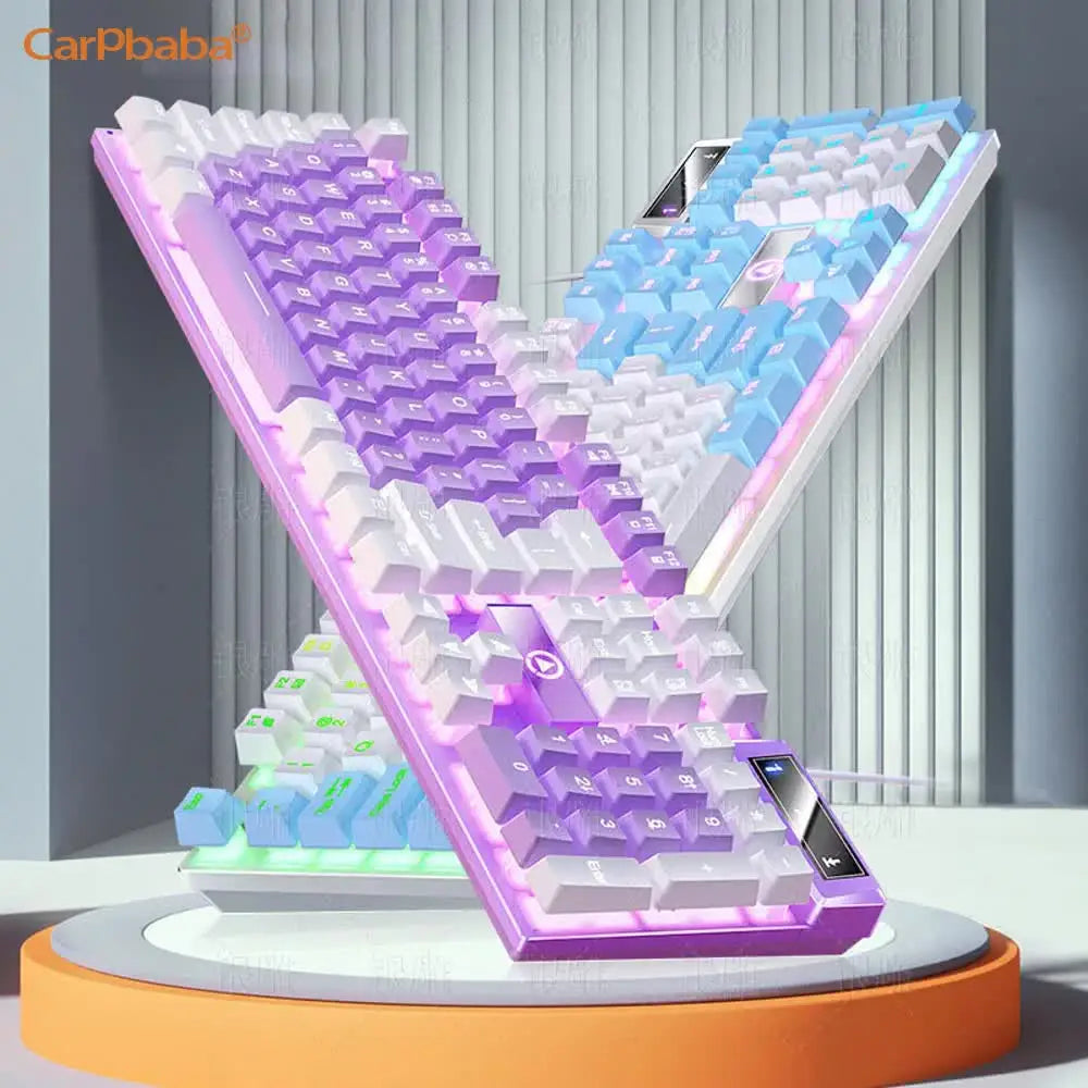 USB Wired Gaming Keyboard Color Backlit Mechanical Hand Feel Keyboard