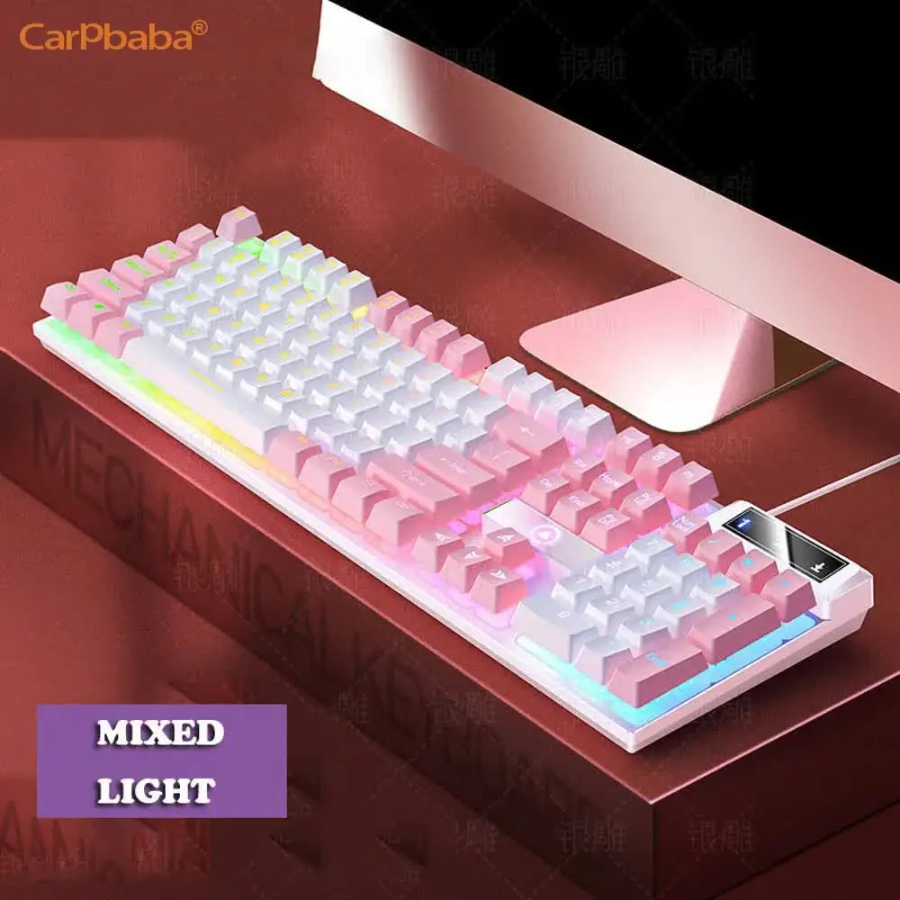 USB Wired Gaming Keyboard Color Backlit Mechanical Hand Feel Keyboard