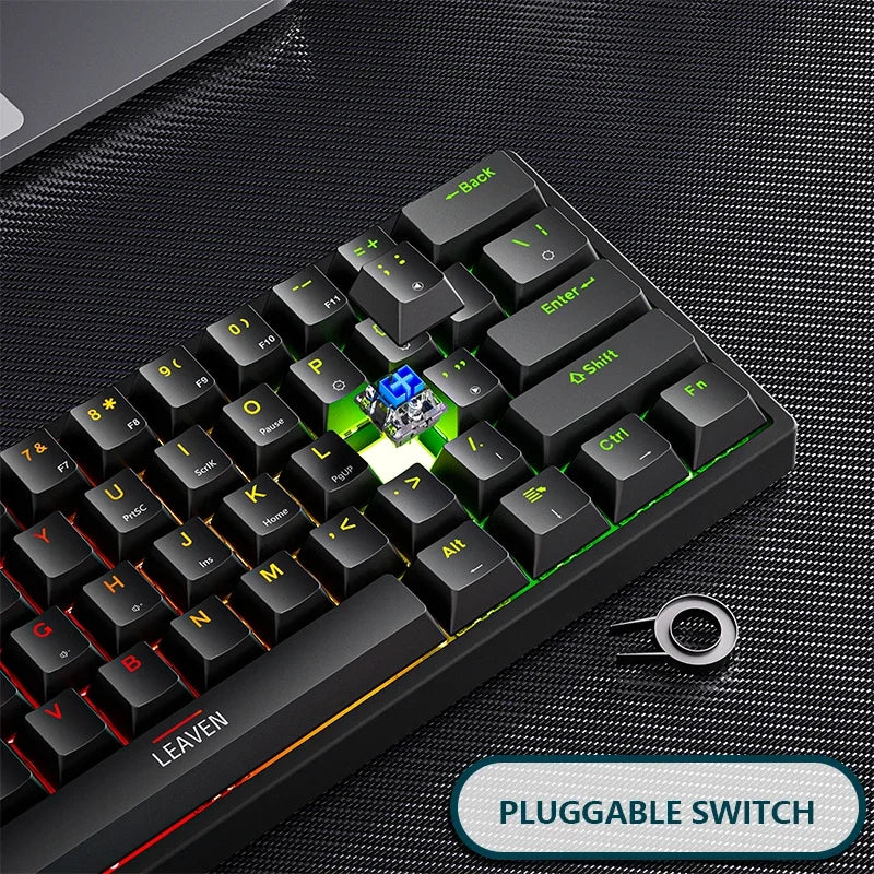 Mini Gaming Mechanical Keyboard 61 Keys RGB Type-C Wired Gaming Keyboard