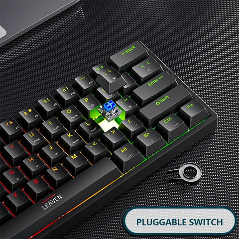 Mini Gaming Mechanical Keyboard 61 Keys RGB Type-C Wired Gaming Keyboard