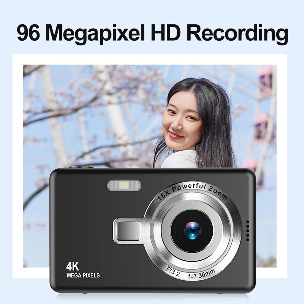 Digital Camera 96MP Autofocus Vlogging Camera 16X Zoom Video Photography