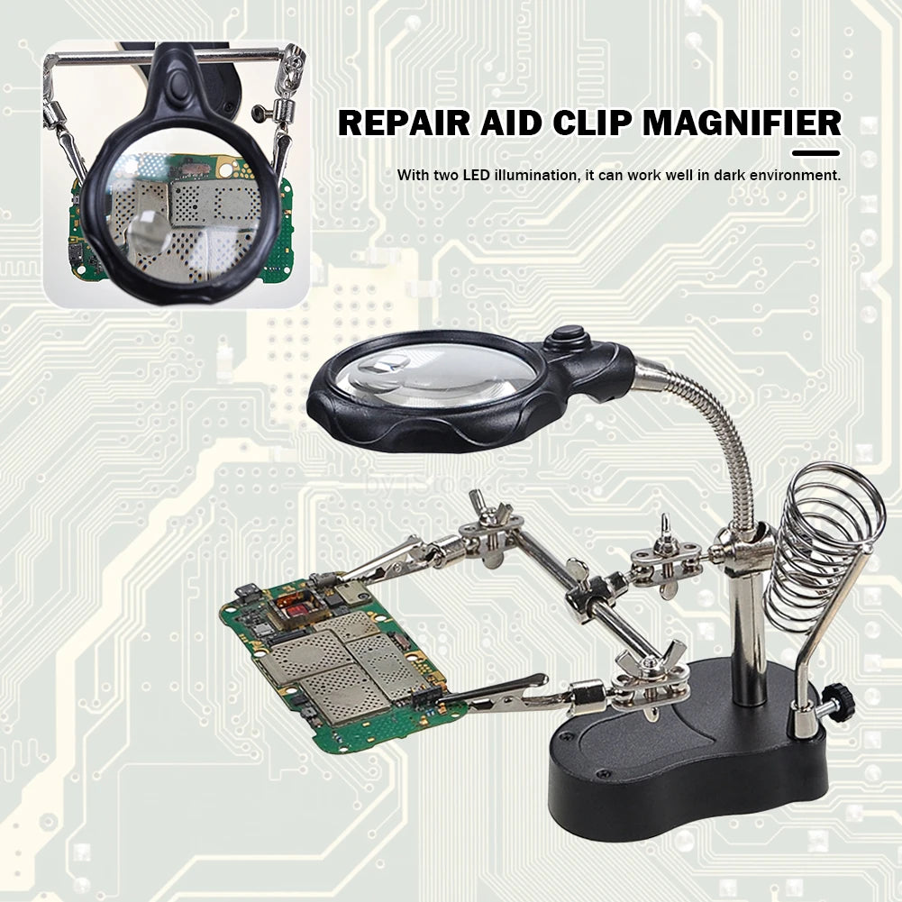 Multifunction Illuminated Magnifier Auxiliary Clip LED Light