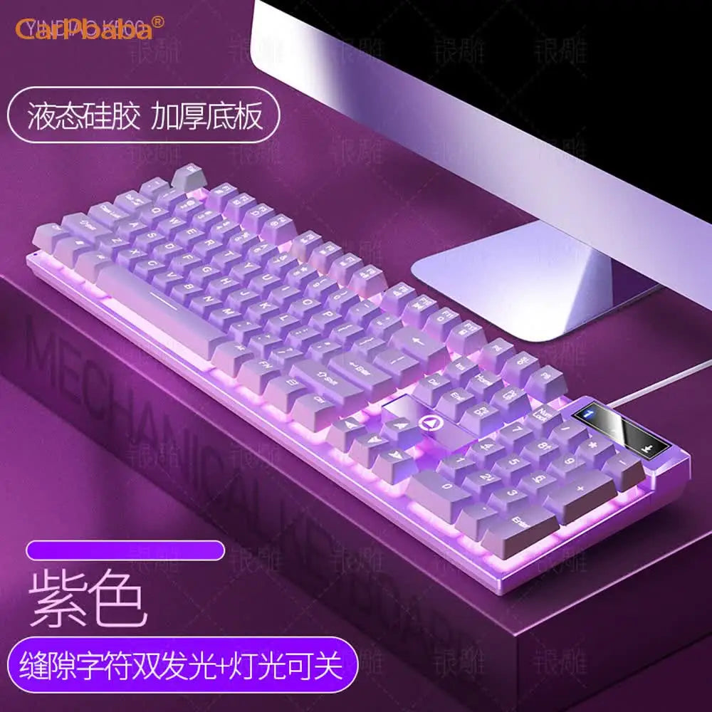 USB Wired Gaming Keyboard Color Backlit Mechanical Hand Feel Keyboard