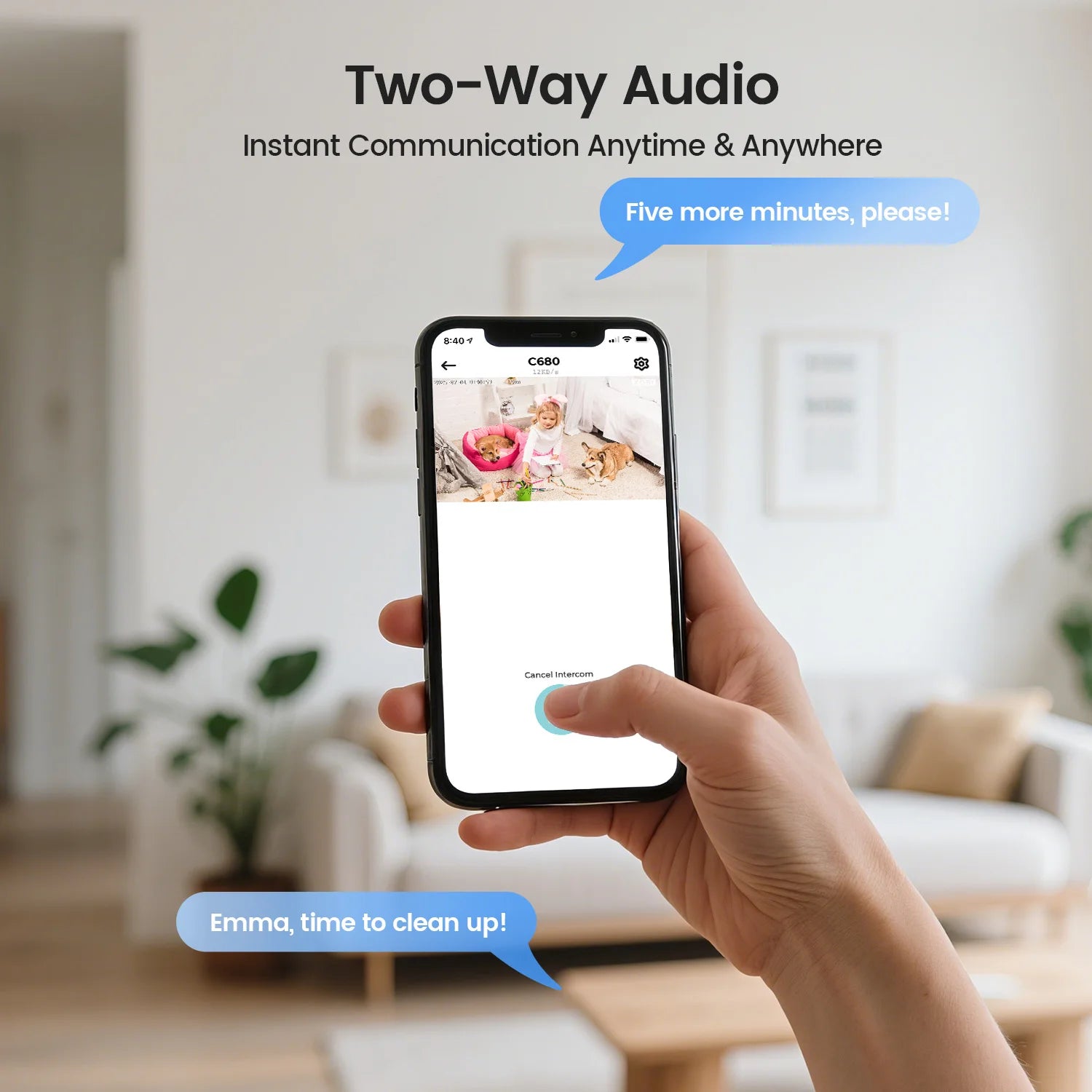 Window Security Camera Full Color Night Vision 3MP Indoor Plug-in WiFi
