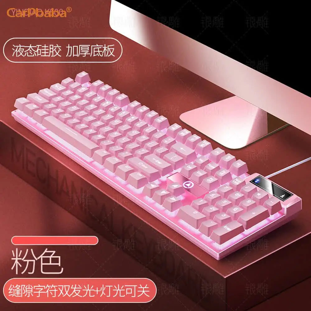 USB Wired Gaming Keyboard Color Backlit Mechanical Hand Feel Keyboard