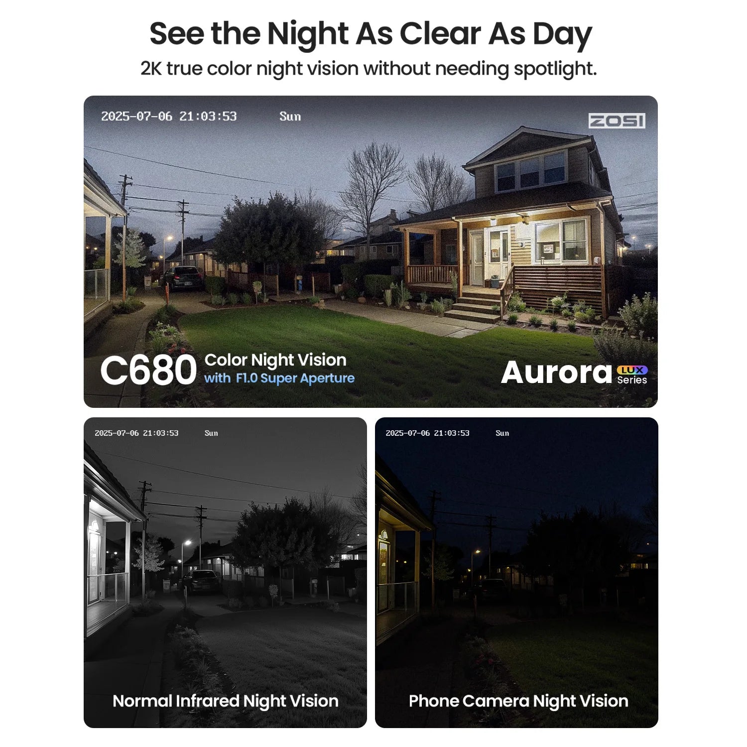Window Security Camera Full Color Night Vision 3MP Indoor Plug-in WiFi