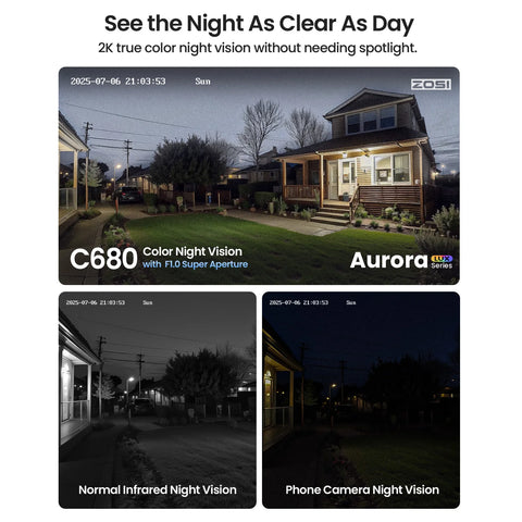 Window Security Camera Full Color Night Vision 3MP Indoor Plug-in WiFi