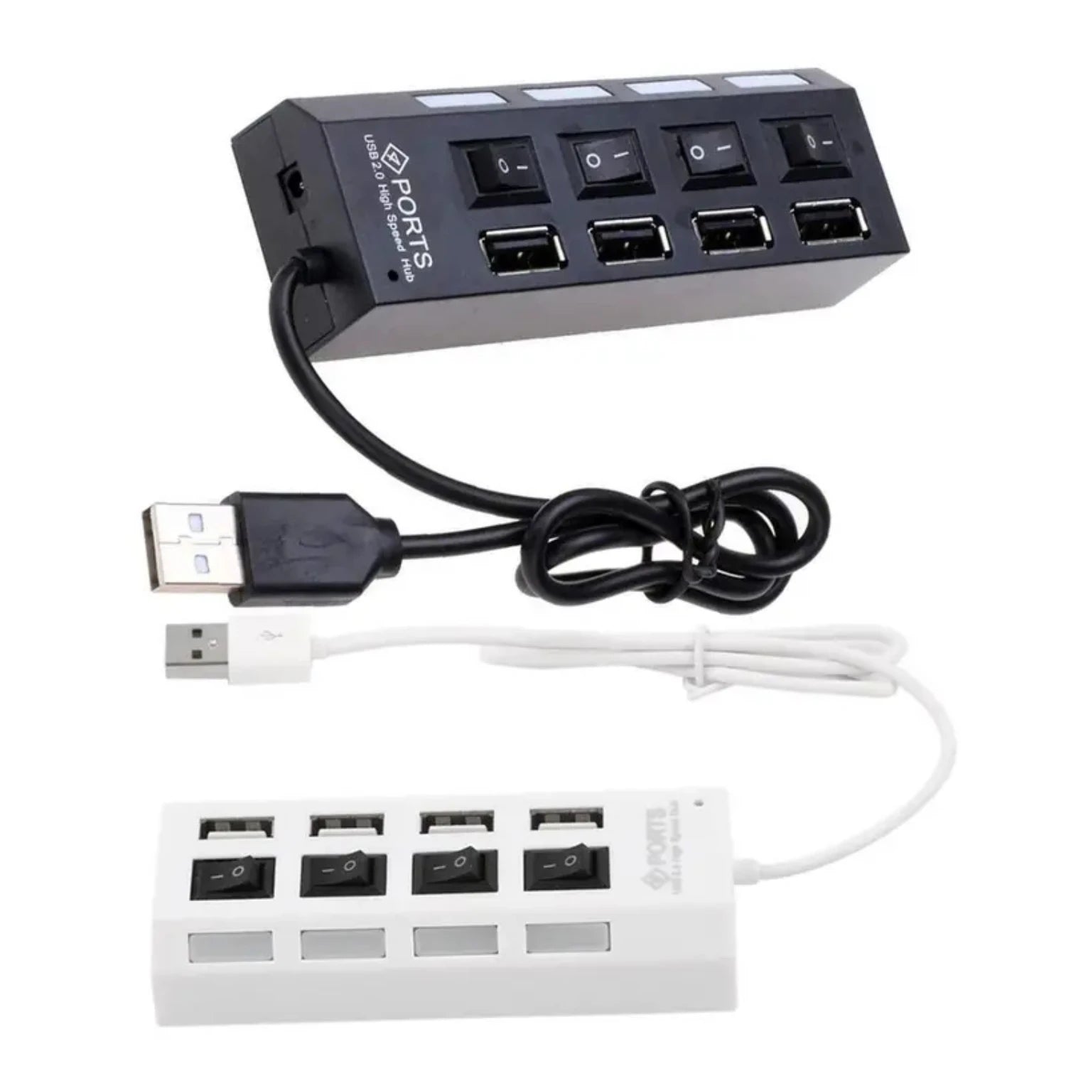 New USB 2.0 Data Hub With Individual  Switches And Lights For PC Laptop