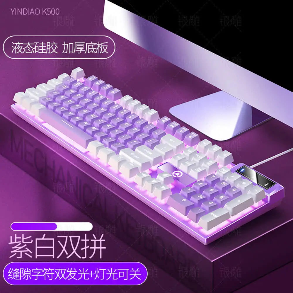 USB Wired Gaming Keyboard Color Backlit Mechanical Hand Feel Keyboard