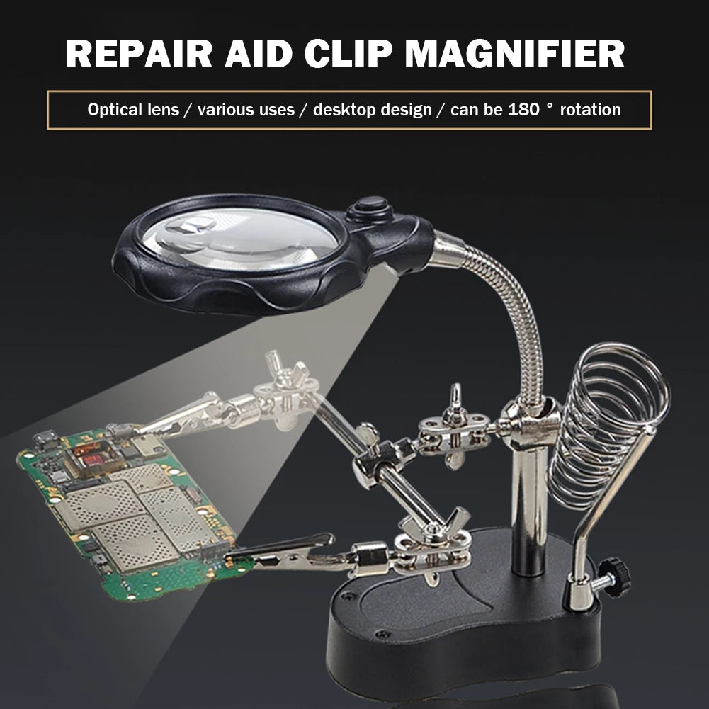 Multifunction Illuminated Magnifier Auxiliary Clip LED Light