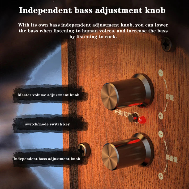 Wooden plug-in desktop bluetooth 2.1 wired speaker high volume computer