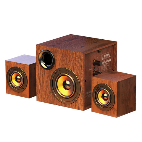 Wooden plug-in desktop bluetooth 2.1 wired speaker high volume computer