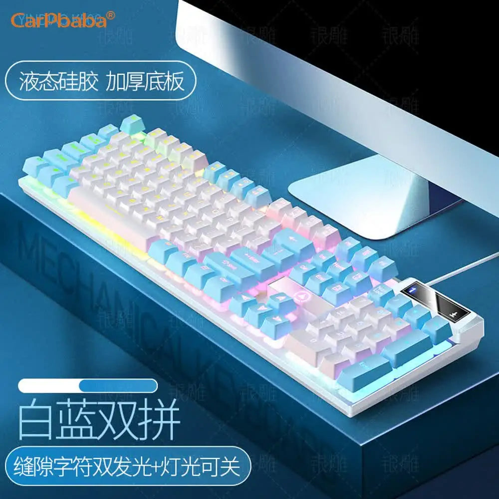 USB Wired Gaming Keyboard Color Backlit Mechanical Hand Feel Keyboard