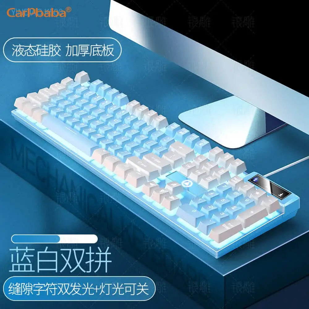 USB Wired Gaming Keyboard Color Backlit Mechanical Hand Feel Keyboard