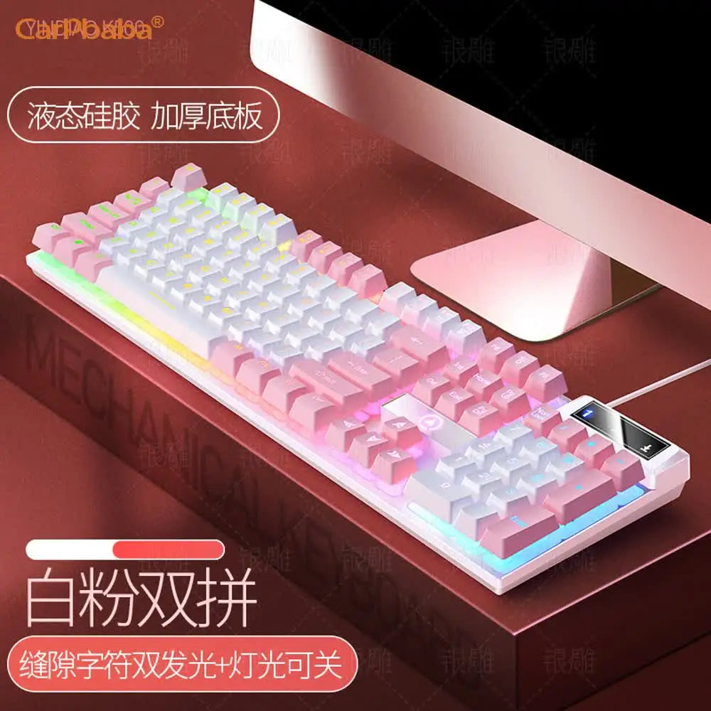 USB Wired Gaming Keyboard Color Backlit Mechanical Hand Feel Keyboard