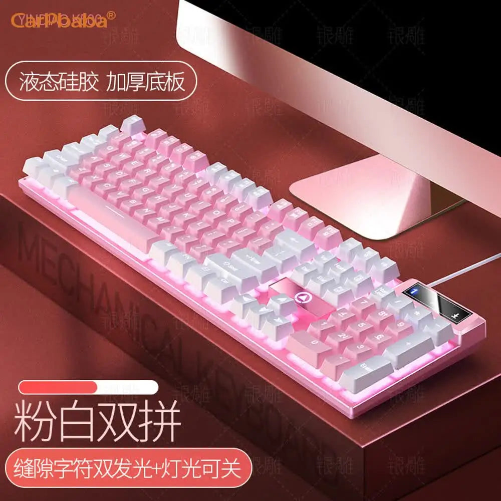 USB Wired Gaming Keyboard Color Backlit Mechanical Hand Feel Keyboard