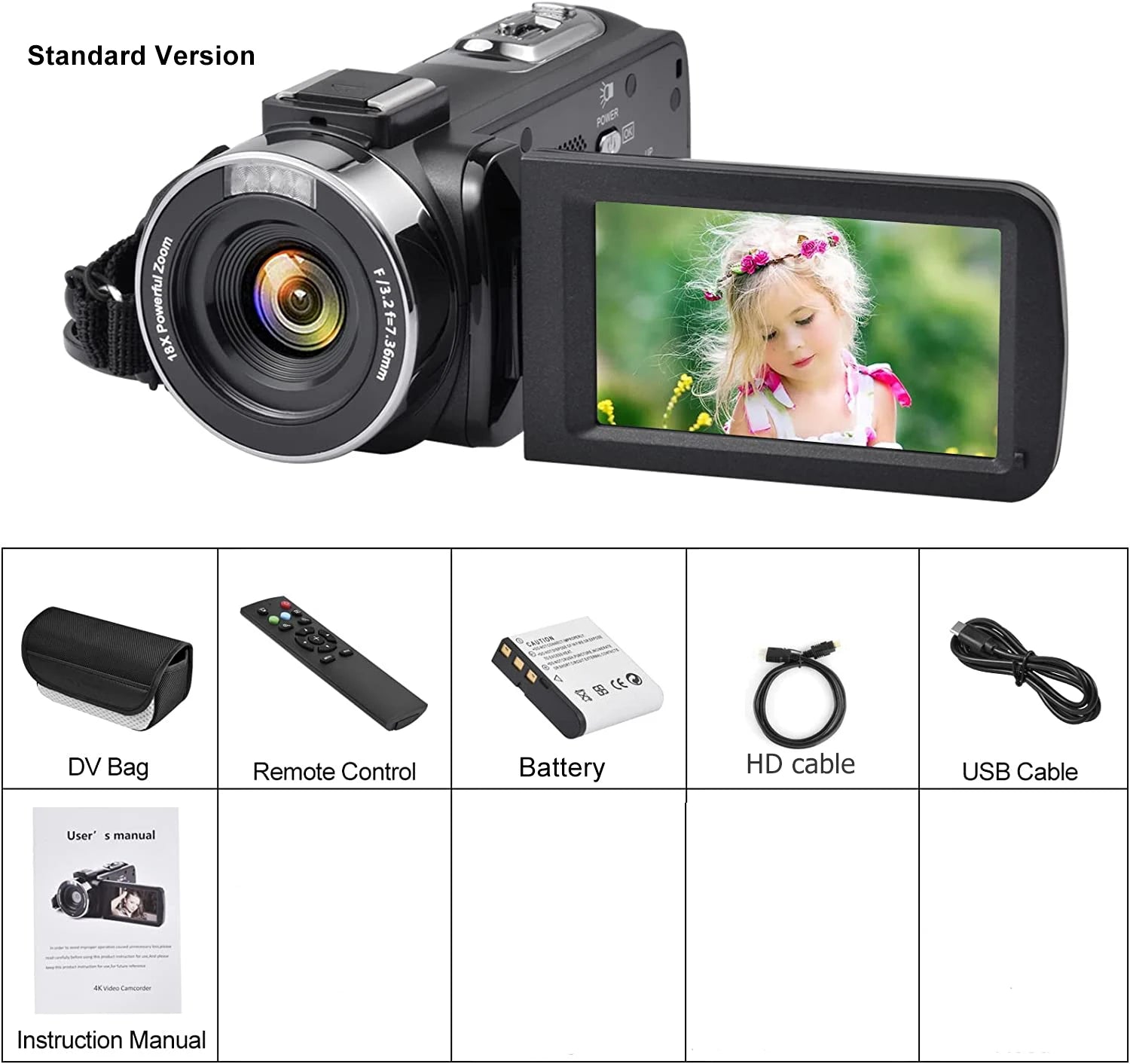 8K Video Camera WiFi IR Night Vision 3" Touch Screen 16X Digital Zoom Full HD