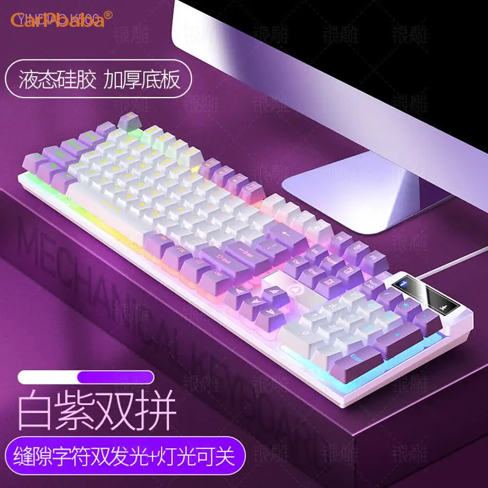 USB Wired Gaming Keyboard Color Backlit Mechanical Hand Feel Keyboard