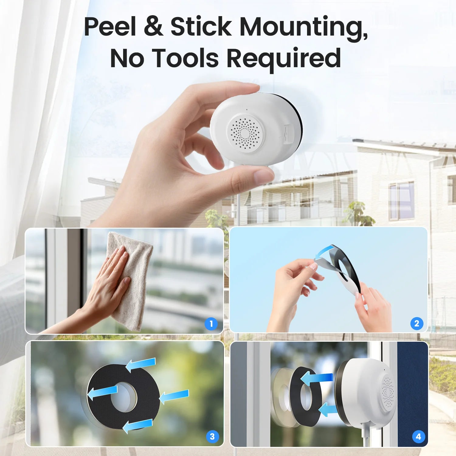 Window Security Camera Full Color Night Vision 3MP Indoor Plug-in WiFi