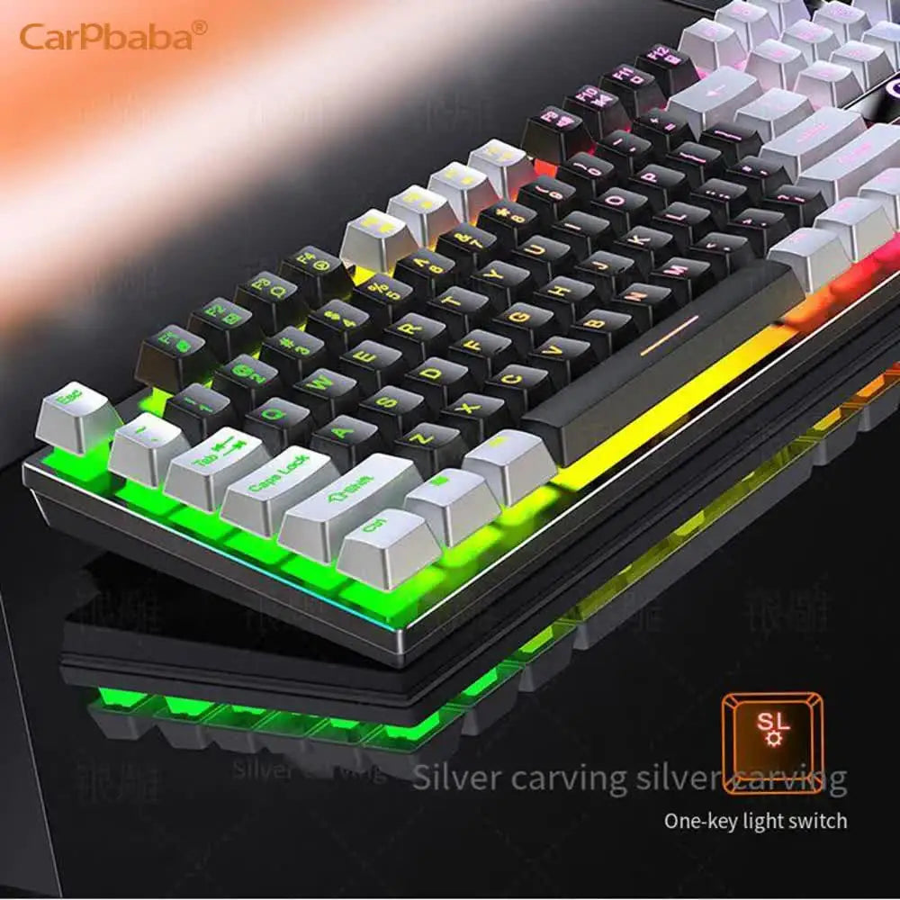 USB Wired Gaming Keyboard Color Backlit Mechanical Hand Feel Keyboard